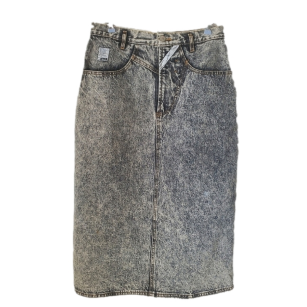 Jordache vintage acid wash high waist denim skirt Size 12